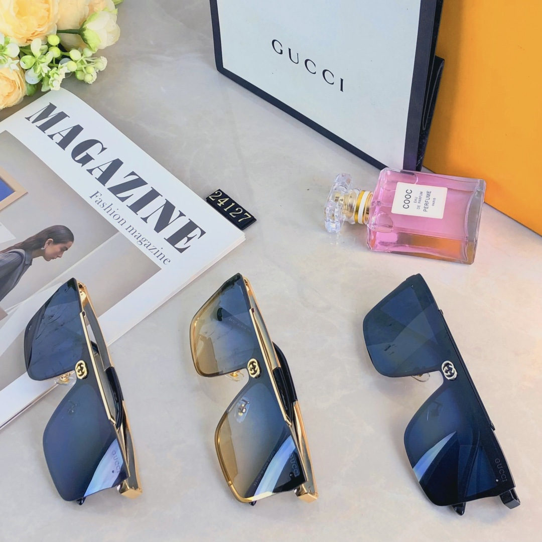 🔥🔥Gucc*复古痞帅男士双梁金属墨镜高端商务风格防晒防紫外线太阳镜