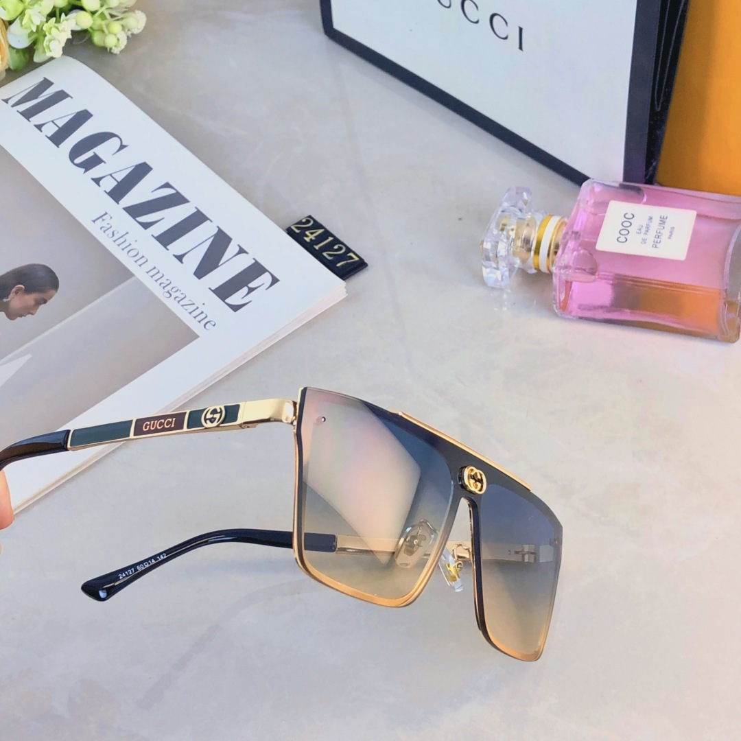 🔥🔥Gucc*复古痞帅男士双梁金属墨镜高端商务风格防晒防紫外线太阳镜