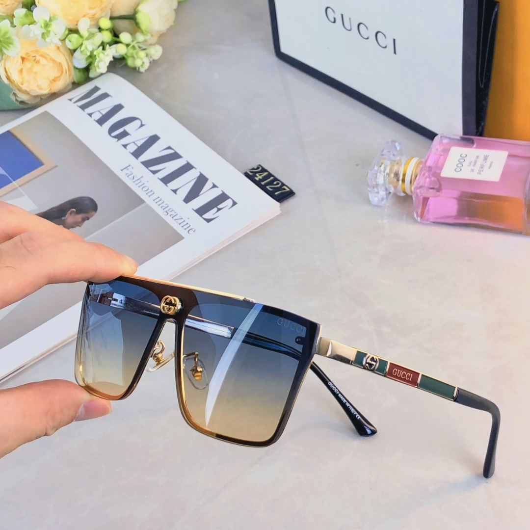 🔥🔥Gucc*复古痞帅男士双梁金属墨镜高端商务风格防晒防紫外线太阳镜