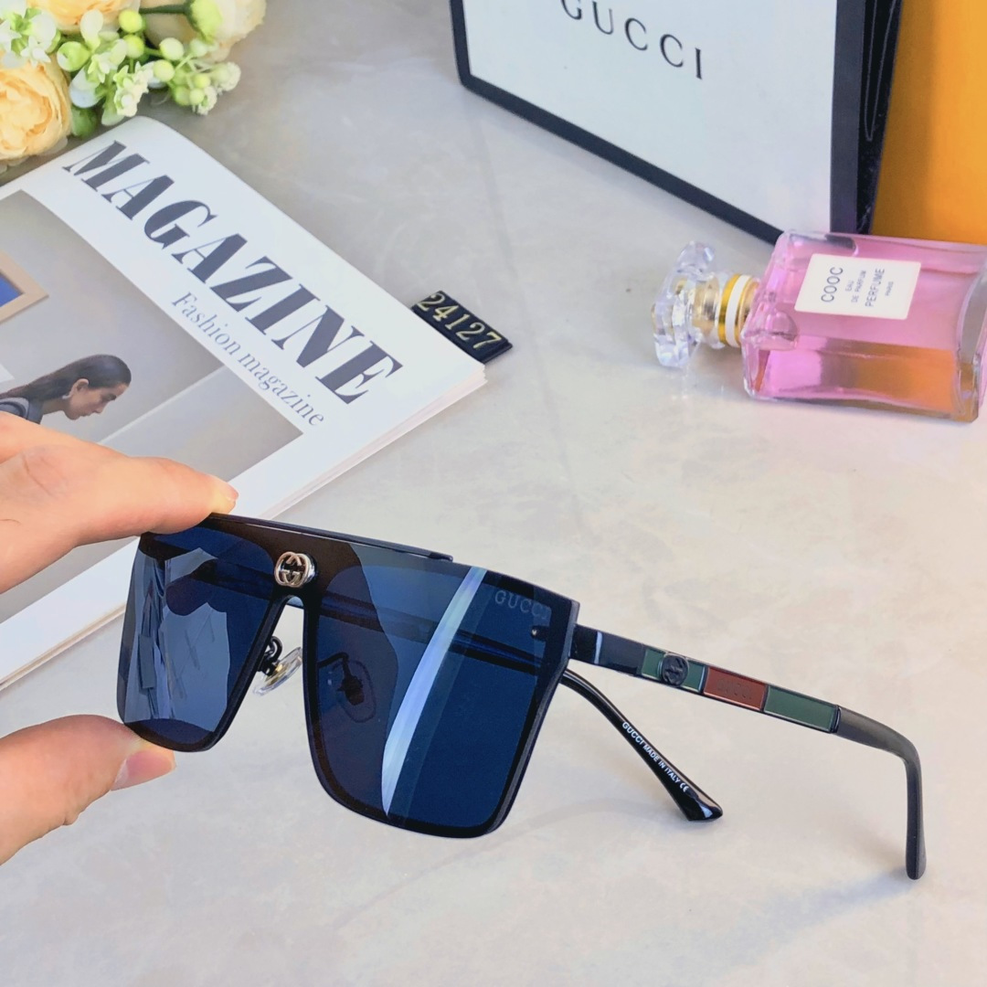 🔥🔥Gucc*复古痞帅男士双梁金属墨镜高端商务风格防晒防紫外线太阳镜