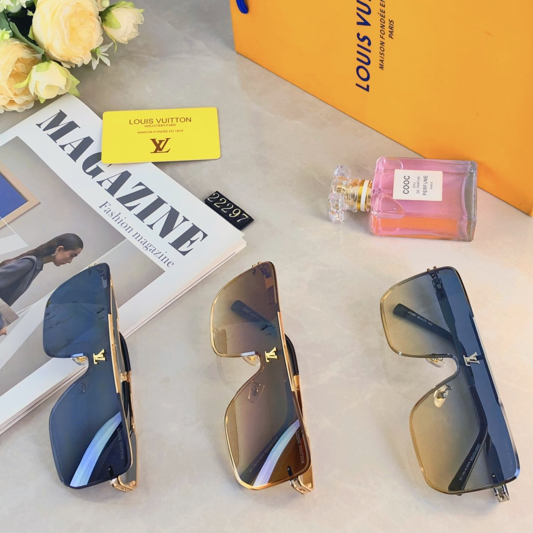 🔥🔥Louis vuitto*INS风墨镜男潮酷一体式2025新款太阳眼镜女网红防紫外线强光开车