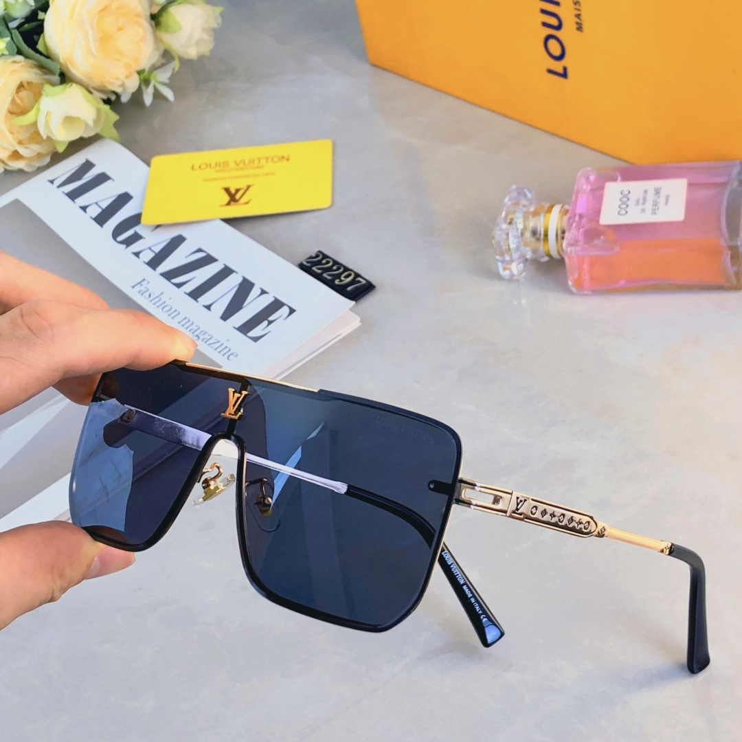 🔥🔥Louis vuitto*INS风墨镜男潮酷一体式2025新款太阳眼镜女网红防紫外线强光开车
