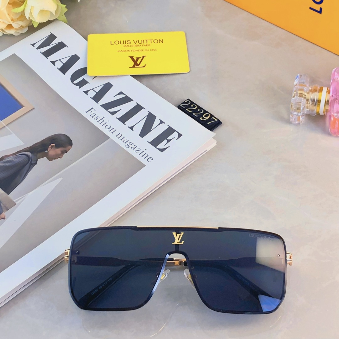 🔥🔥Louis vuitto*INS风墨镜男潮酷一体式2025新款太阳眼镜女网红防紫外线强光开车