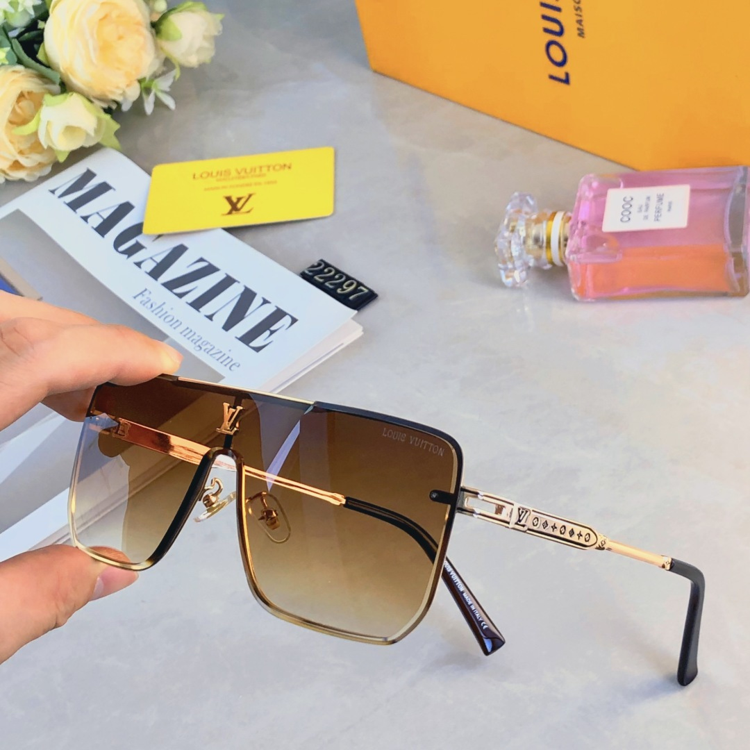 🔥🔥Louis vuitto*INS风墨镜男潮酷一体式2025新款太阳眼镜女网红防紫外线强光开车