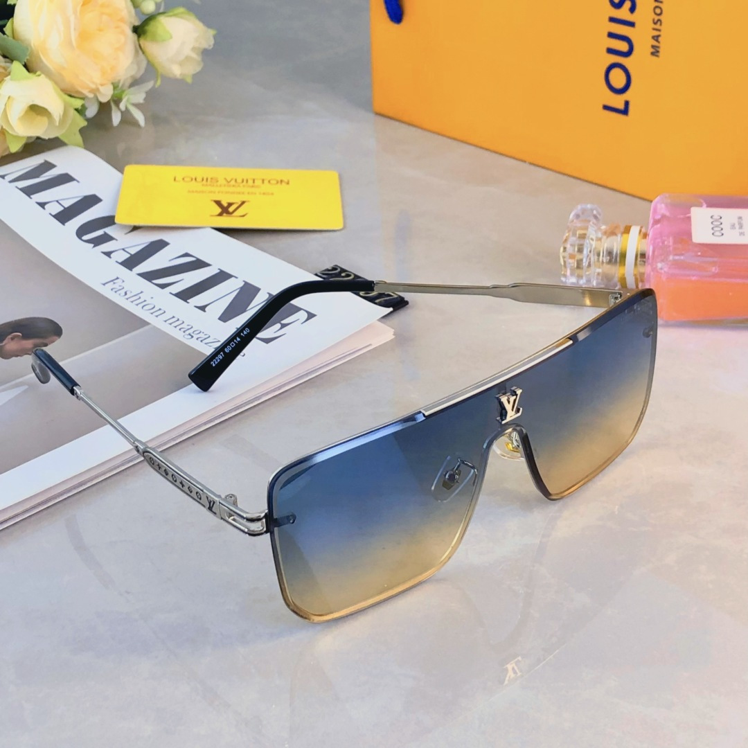 🔥🔥Louis vuitto*INS风墨镜男潮酷一体式2025新款太阳眼镜女网红防紫外线强光开车