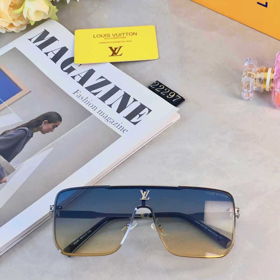🔥🔥Louis vuitto*INS风墨镜男潮酷一体式2025新款太阳眼镜女网红防紫外线强光开车