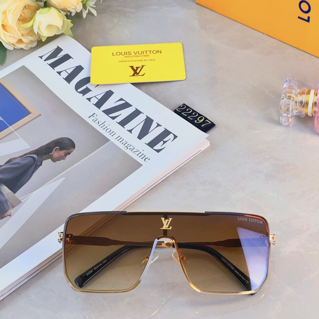 🔥🔥Louis vuitto*INS风墨镜男潮酷一体式2025新款太阳眼镜女网红防紫外线强光开车