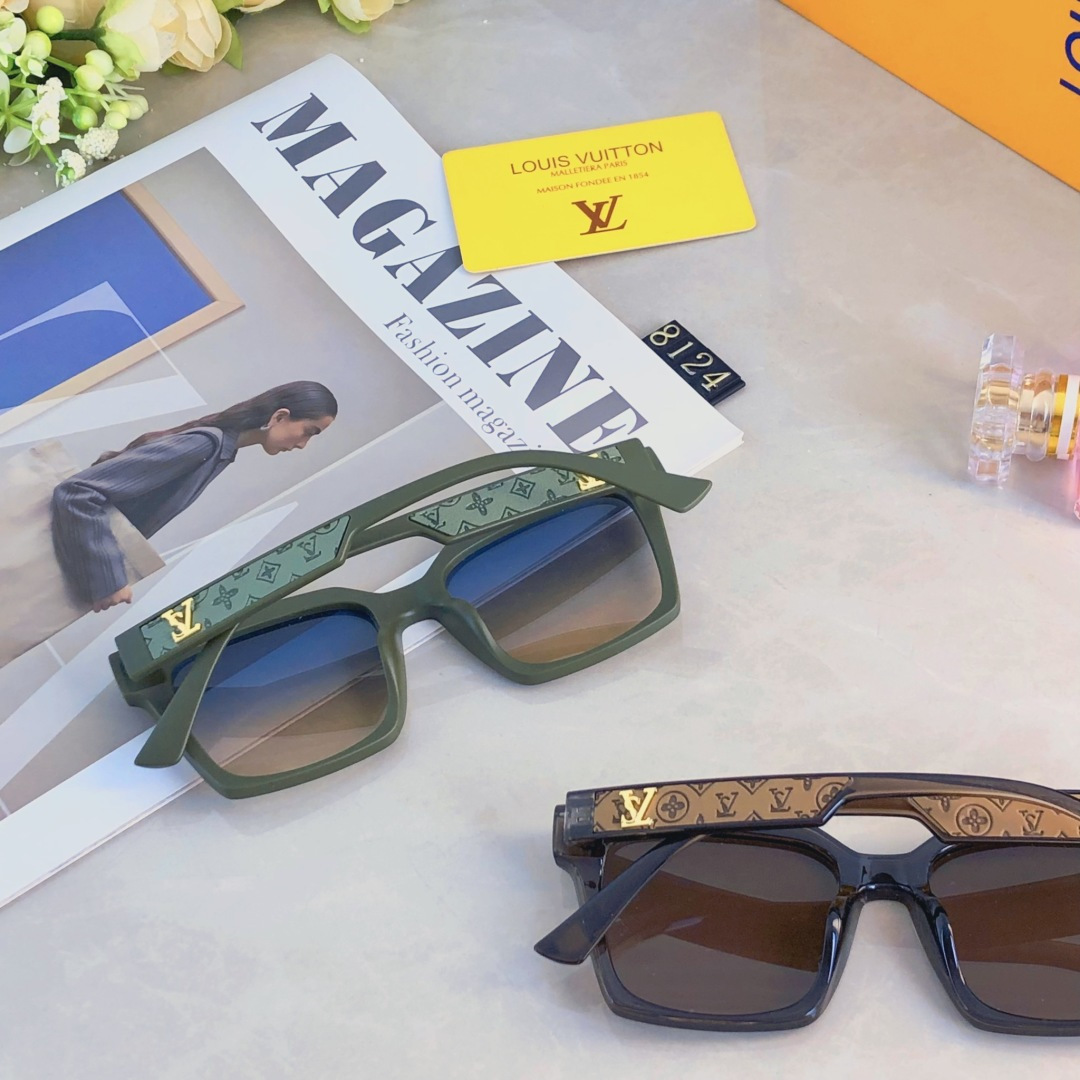 🔥🔥Louis vuitto*2025新款方框太阳镜女士轻奢墨镜防紫外线大框明星同款眼镜