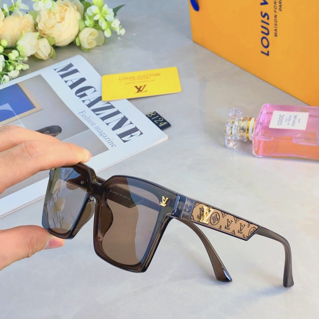 🔥🔥Louis vuitto*2025新款方框太阳镜女士轻奢墨镜防紫外线大框明星同款眼镜