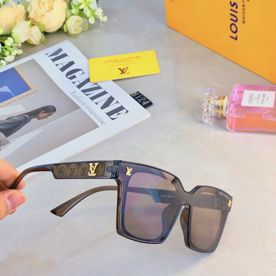 🔥🔥Louis vuitto*2025新款方框太阳镜女士轻奢墨镜防紫外线大框明星同款眼镜