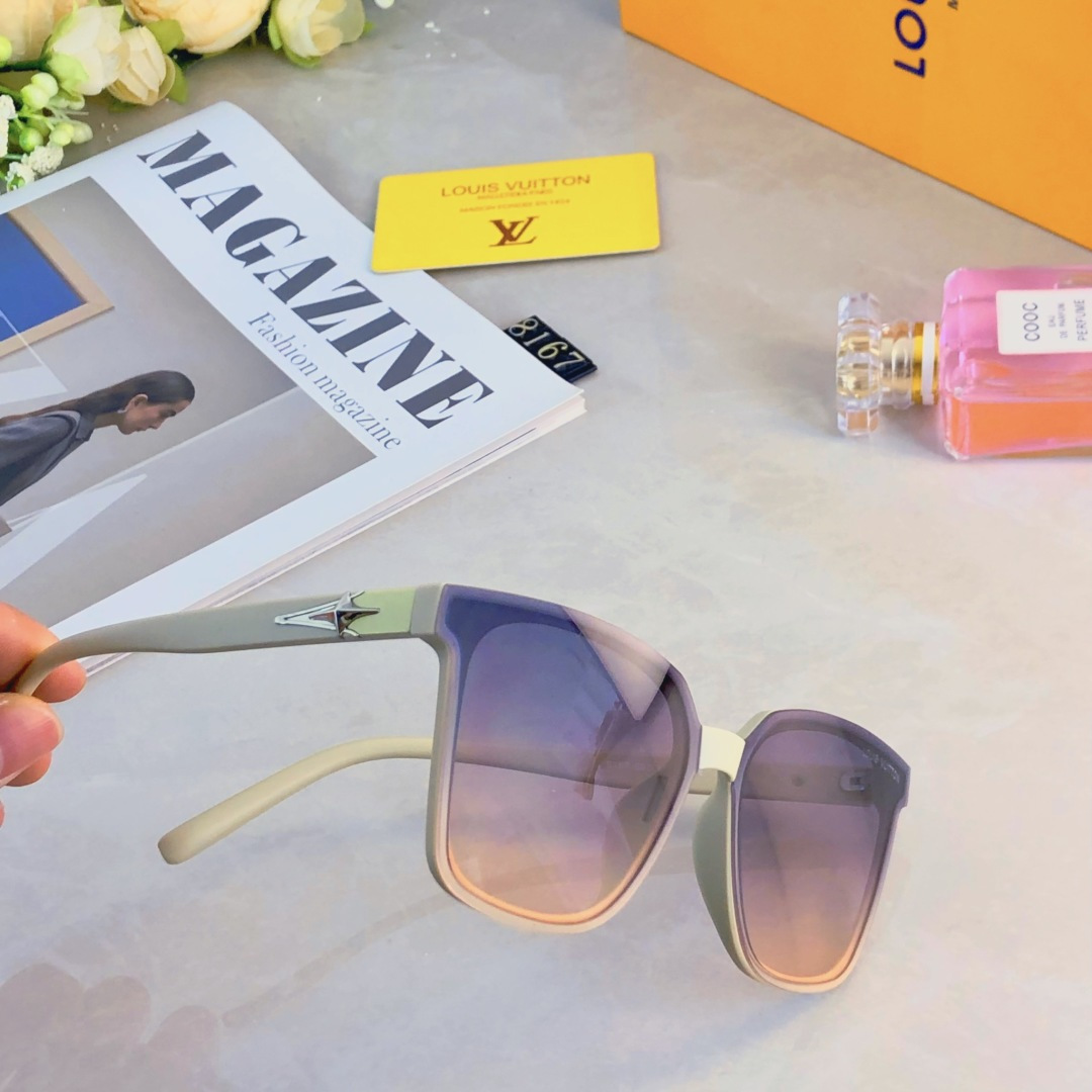 🔥🔥Louis vuitto*韩版新品方框太阳镜女高级感街拍旅游墨镜男防紫外线