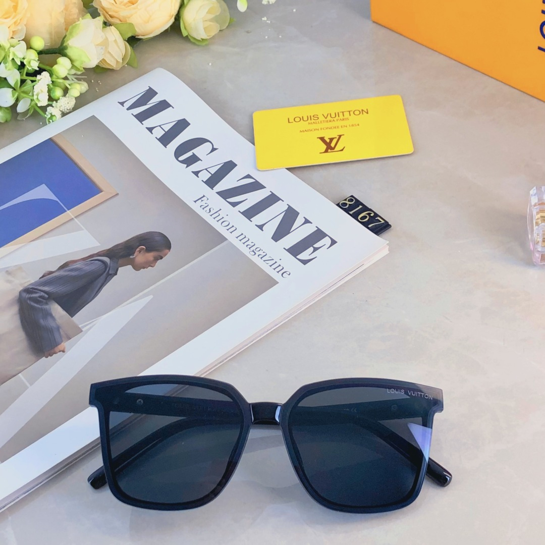 🔥🔥Louis vuitto*韩版新品方框太阳镜女高级感街拍旅游墨镜男防紫外线