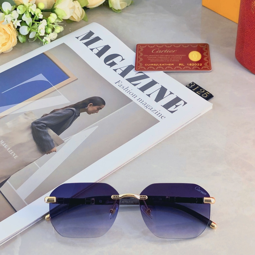 🔥🔥Cartie*新款时尚无框太阳镜复古个性装饰网红同款方框墨镜防强光