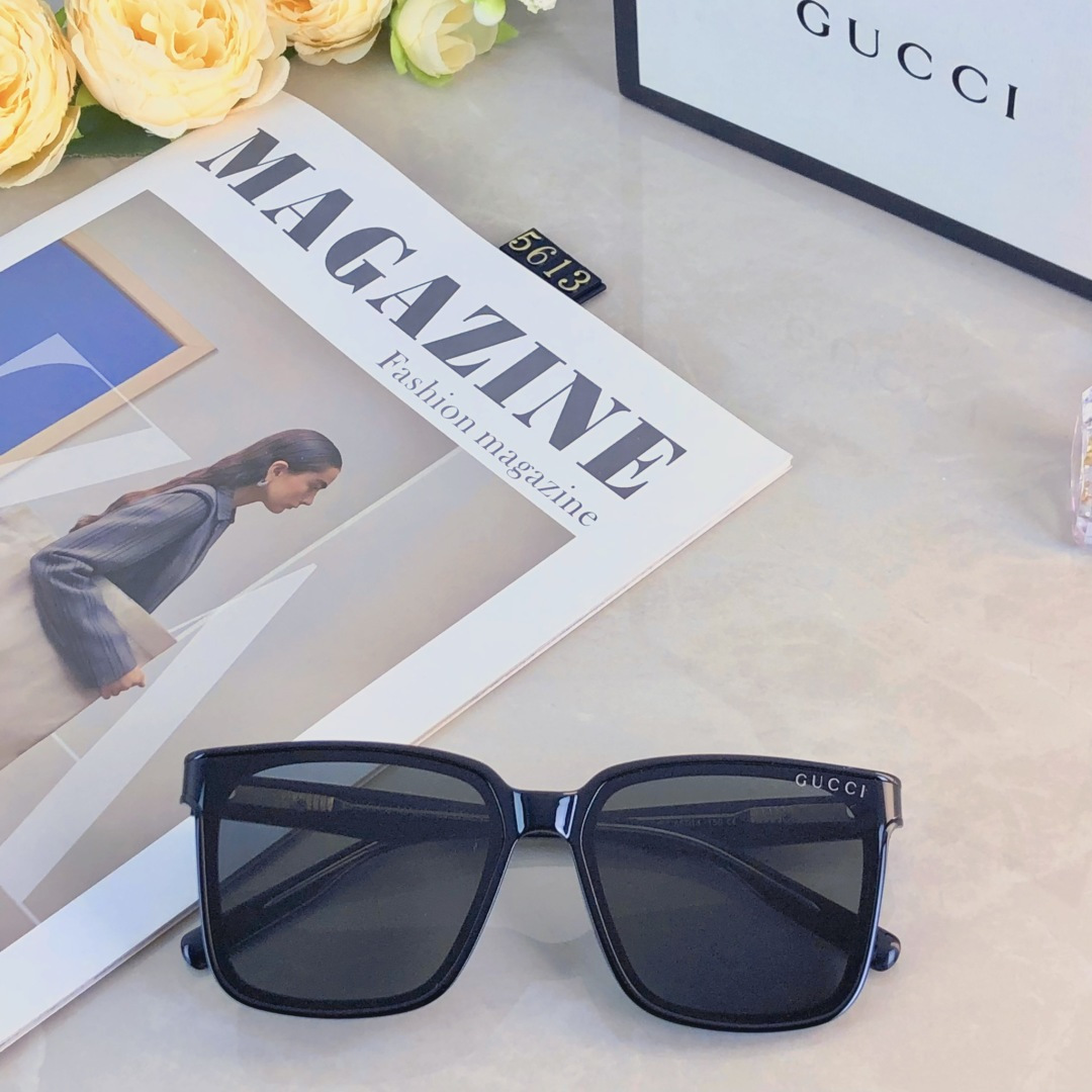 🔥🔥Gucc*新款韩版百搭时尚大框防紫外线太阳镜高级感ins素颜神器墨镜