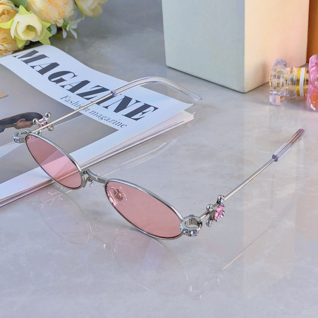 🔥🔥Jennie同款珠宝系列钻石眼镜框纯欲风凹造型小椭圆平光镜架近视镜