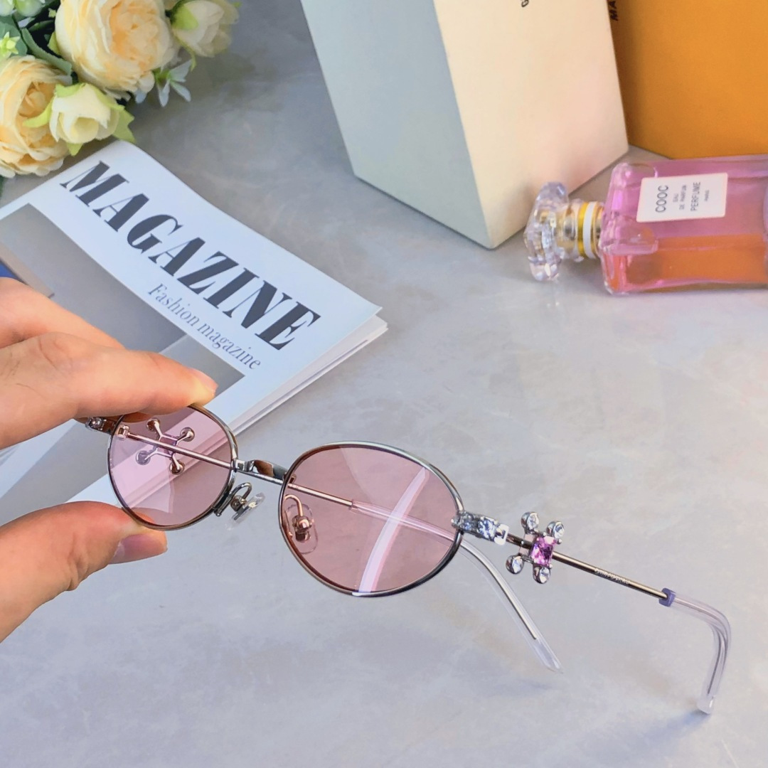 🔥🔥Jennie同款珠宝系列钻石眼镜框纯欲风凹造型小椭圆平光镜架近视镜