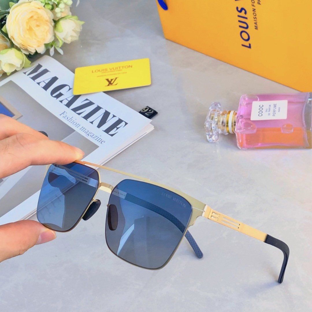 🔥🔥Louis vuitto*新款高清尼龙偏光太阳镜男韩潮男款方形墨镜超轻驾驶遮阳眼镜