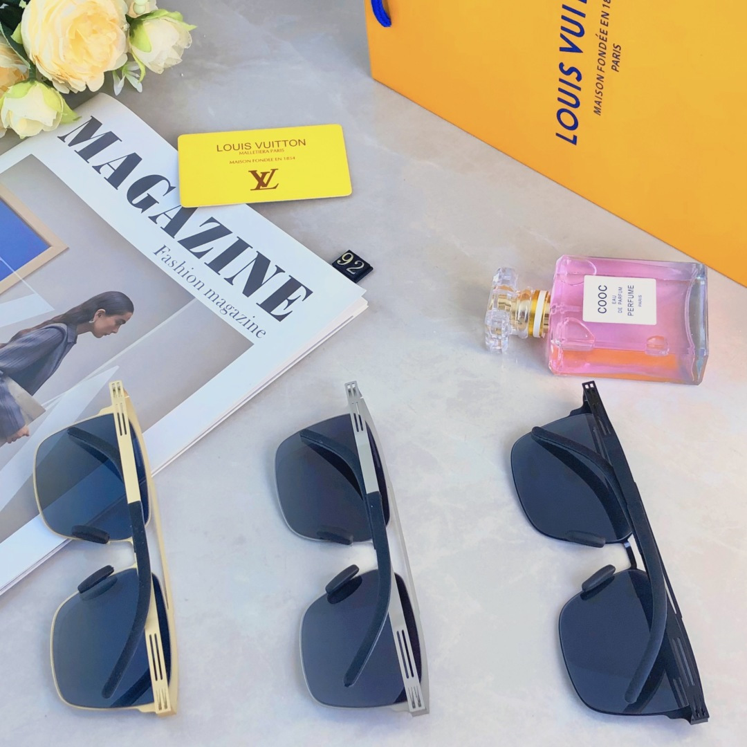 🔥🔥Louis vuitto*新款高清尼龙偏光太阳镜男韩潮男款方形墨镜超轻驾驶遮阳眼镜