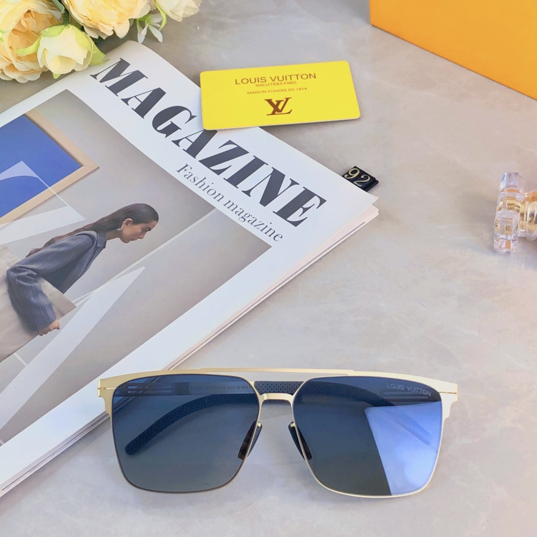 🔥🔥Louis vuitto*新款高清尼龙偏光太阳镜男韩潮男款方形墨镜超轻驾驶遮阳眼镜
