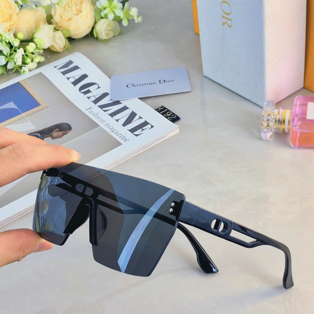 🔥🔥Dio*2025新款墨镜女款超大框连体无框欧美风辣妹海边度假防晒太阳眼镜