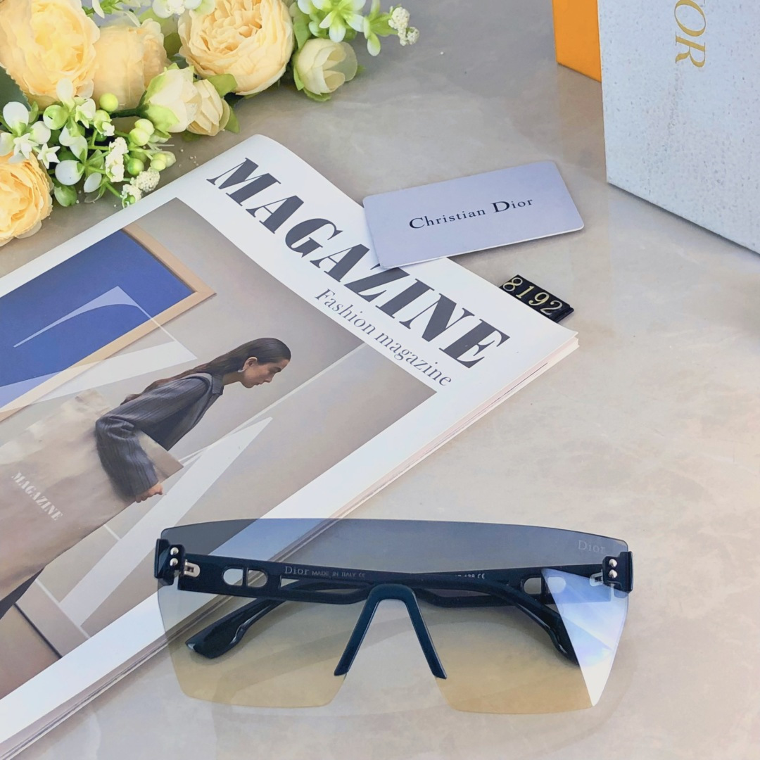 🔥🔥Dio*2025新款墨镜女款超大框连体无框欧美风辣妹海边度假防晒太阳眼镜