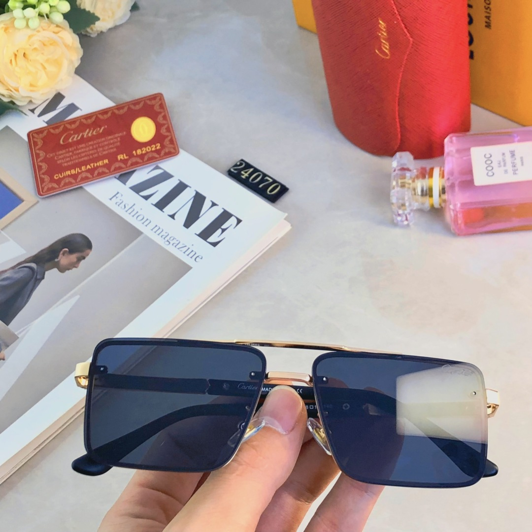 🔥🔥Cartie*方形无框太阳镜简约休闲时尚墨镜街拍潮流眼镜
