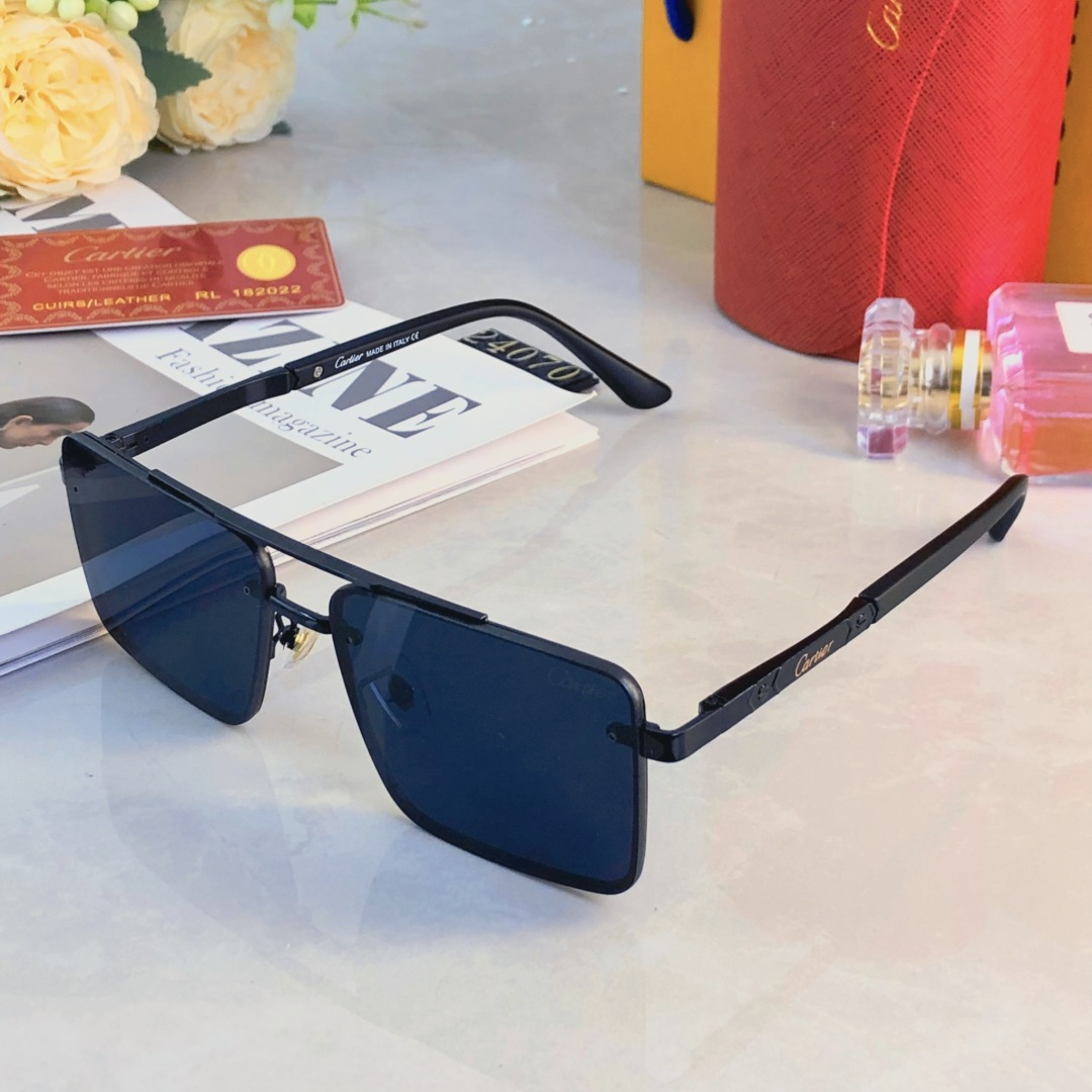 🔥🔥Cartie*方形无框太阳镜简约休闲时尚墨镜街拍潮流眼镜