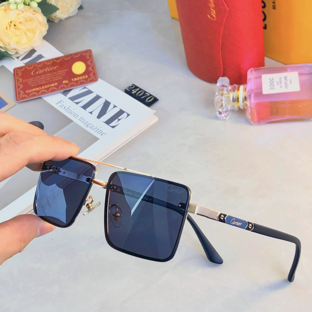 🔥🔥Cartie*方形无框太阳镜简约休闲时尚墨镜街拍潮流眼镜