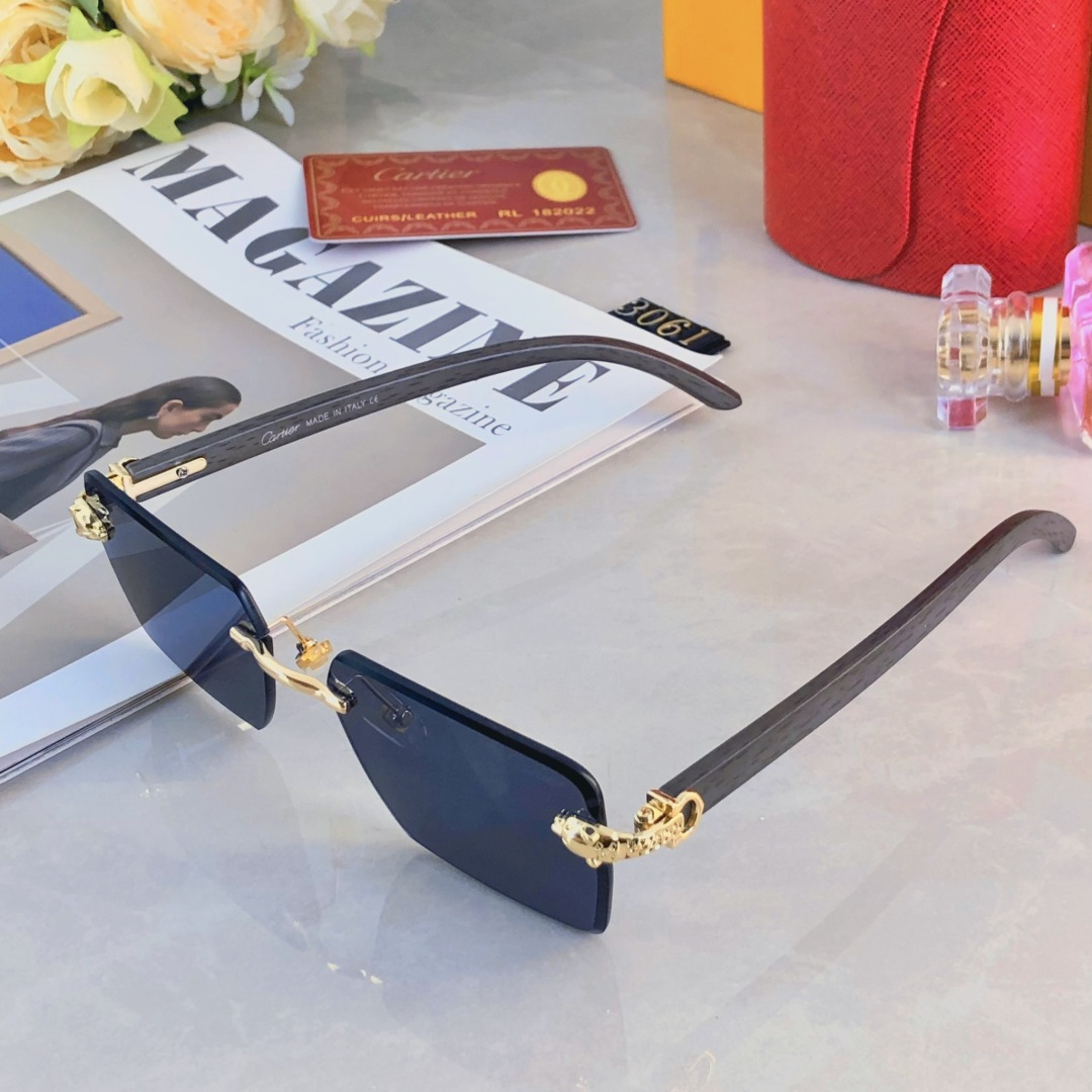 🔥🔥Cartie*新款无框时尚太阳眼镜欧美切边太阳镜个性无框墨镜