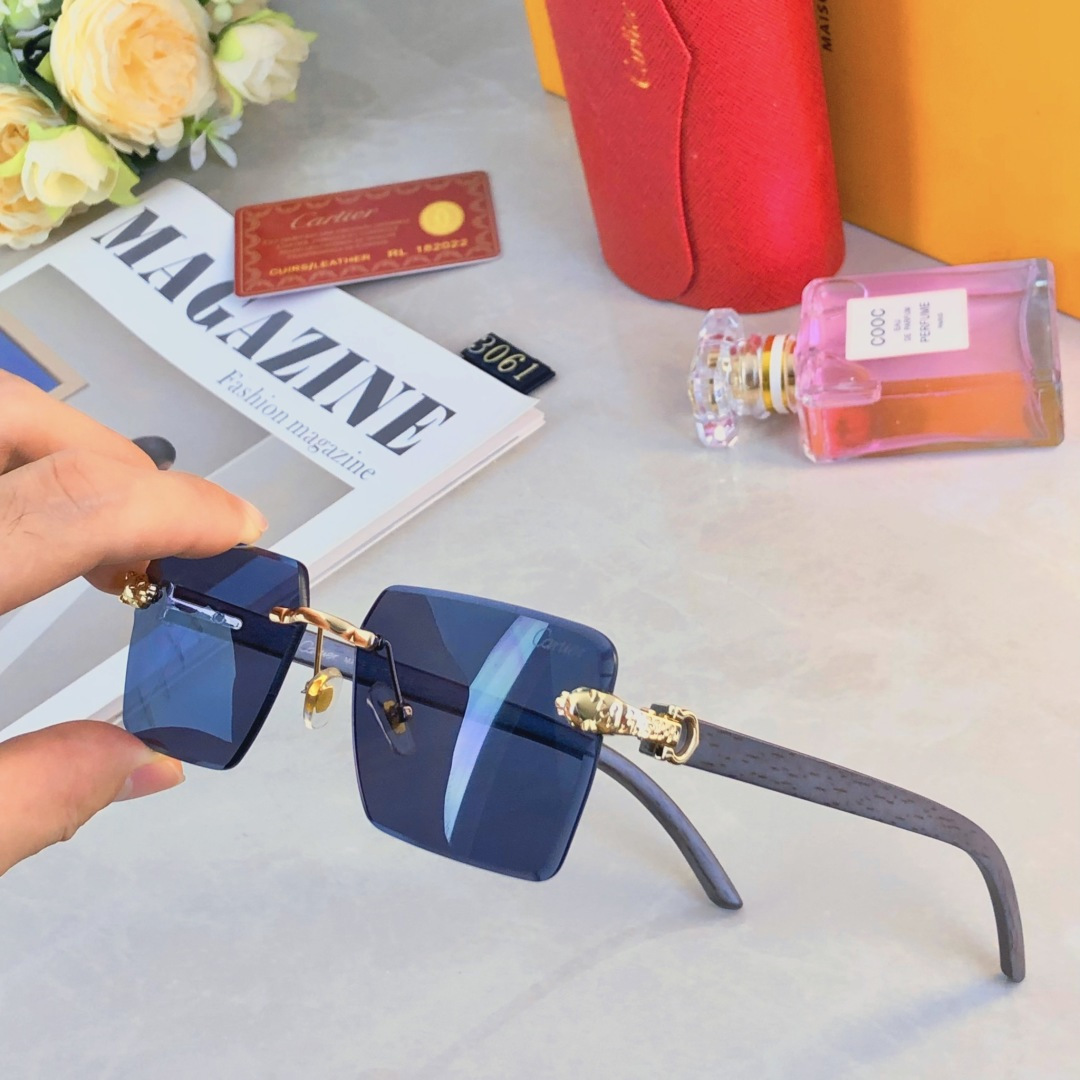 🔥🔥Cartie*新款无框时尚太阳眼镜欧美切边太阳镜个性无框墨镜