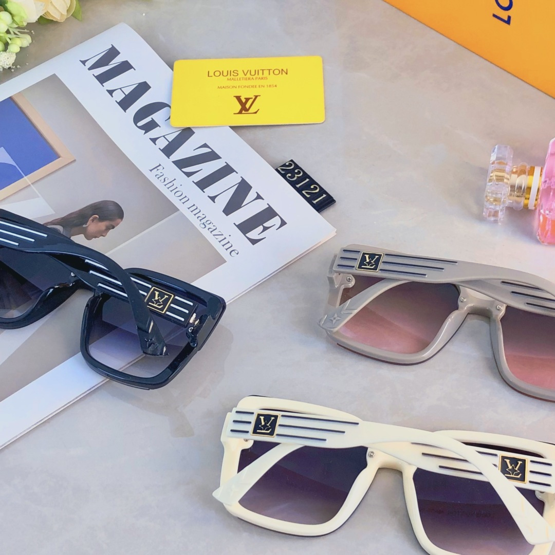 🔥🔥Louis vuitto*新款方形字母百搭太阳镜气质简约欧美风墨镜女防紫外线超轻ins风