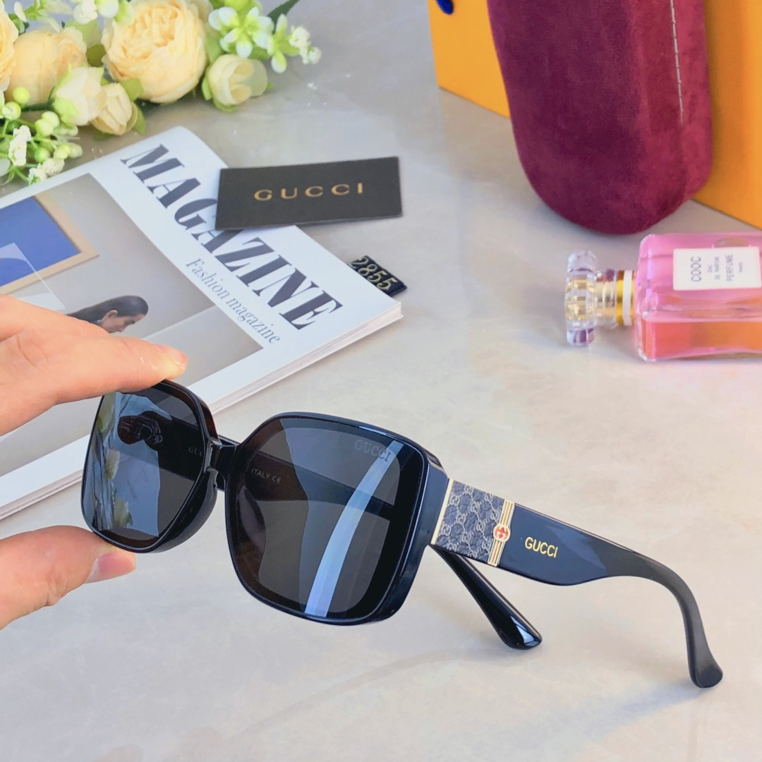 🔥🔥Gucc*窄框墨镜女款显瘦小框太阳镜防晒防紫外线唐艺昕同款