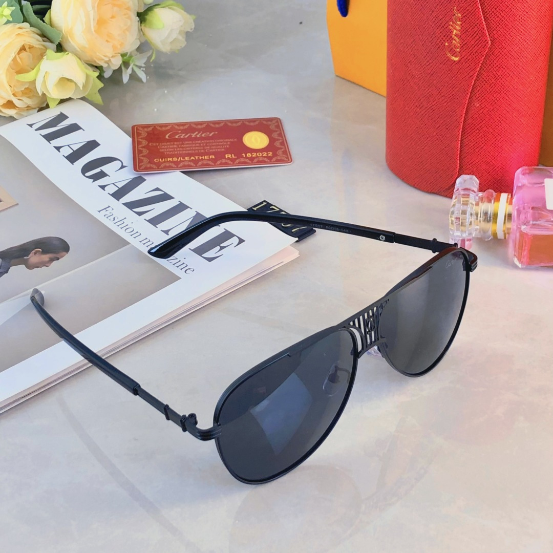🔥🔥Cartie*情侣款复古飞行员太阳镜男女高颜值时尚街拍遮阳防晒墨镜拍照旅游