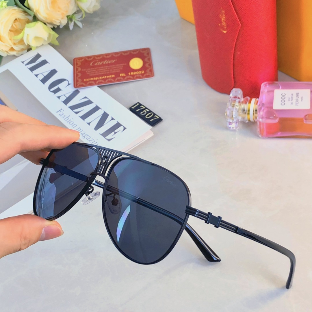 🔥🔥Cartie*情侣款复古飞行员太阳镜男女高颜值时尚街拍遮阳防晒墨镜拍照旅游