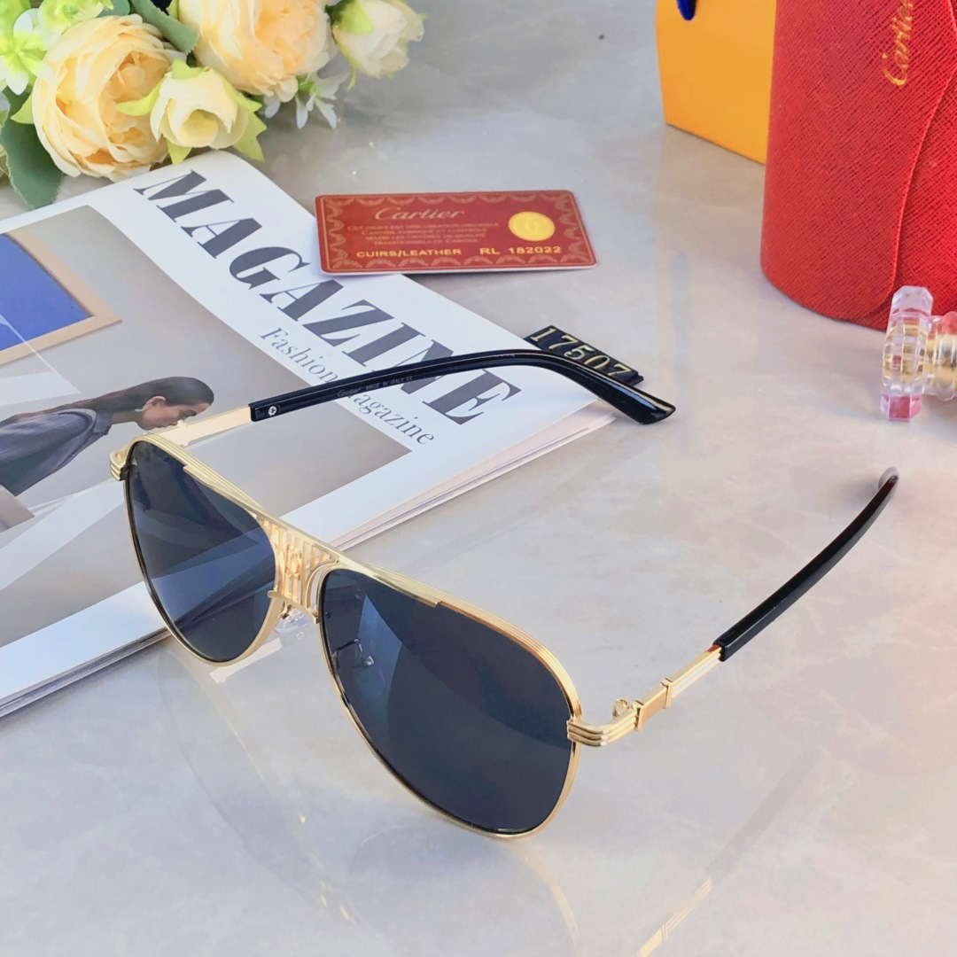 🔥🔥Cartie*情侣款复古飞行员太阳镜男女高颜值时尚街拍遮阳防晒墨镜拍照旅游