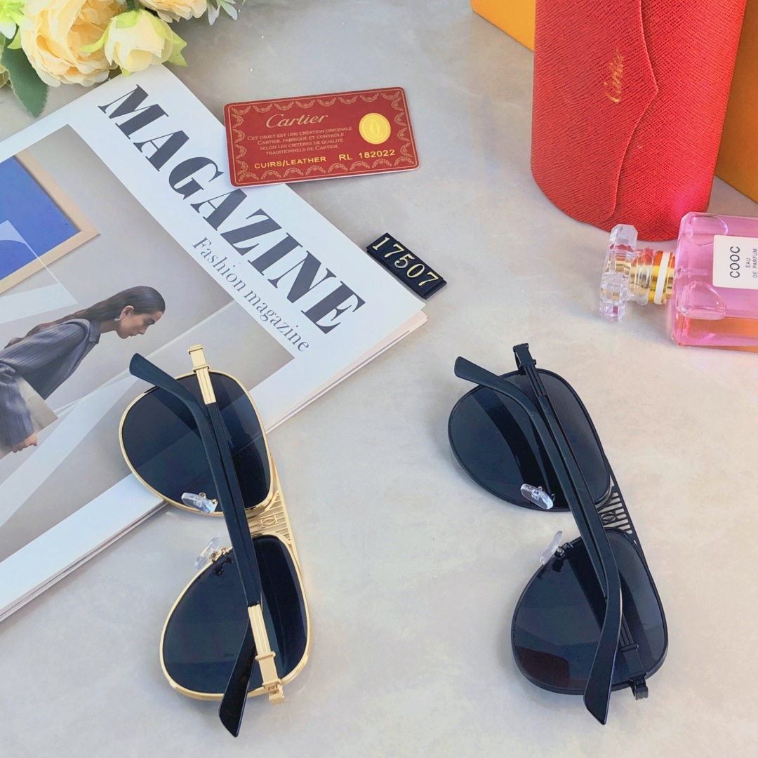 🔥🔥Cartie*情侣款复古飞行员太阳镜男女高颜值时尚街拍遮阳防晒墨镜拍照旅游
