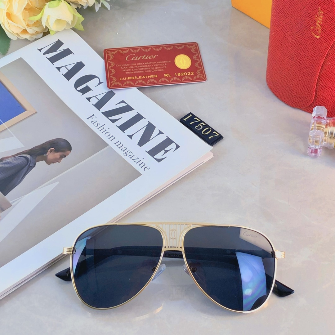 🔥🔥Cartie*情侣款复古飞行员太阳镜男女高颜值时尚街拍遮阳防晒墨镜拍照旅游