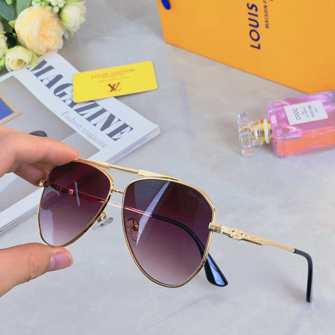 🔥🔥Louis vuitto*大框双梁蛤蟆形太阳镜金属2025新款复古素颜墨镜高级感街拍眼镜
