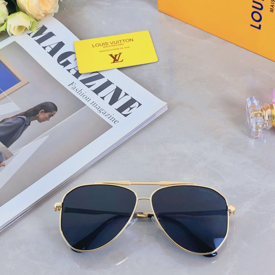 🔥🔥Louis vuitto*大框双梁蛤蟆形太阳镜金属2025新款复古素颜墨镜高级感街拍眼镜