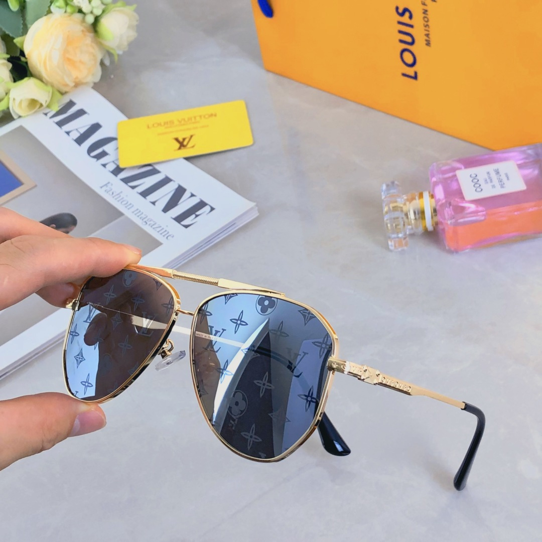 🔥🔥Louis vuitto*大框双梁蛤蟆形太阳镜金属2025新款复古素颜墨镜高级感街拍眼镜