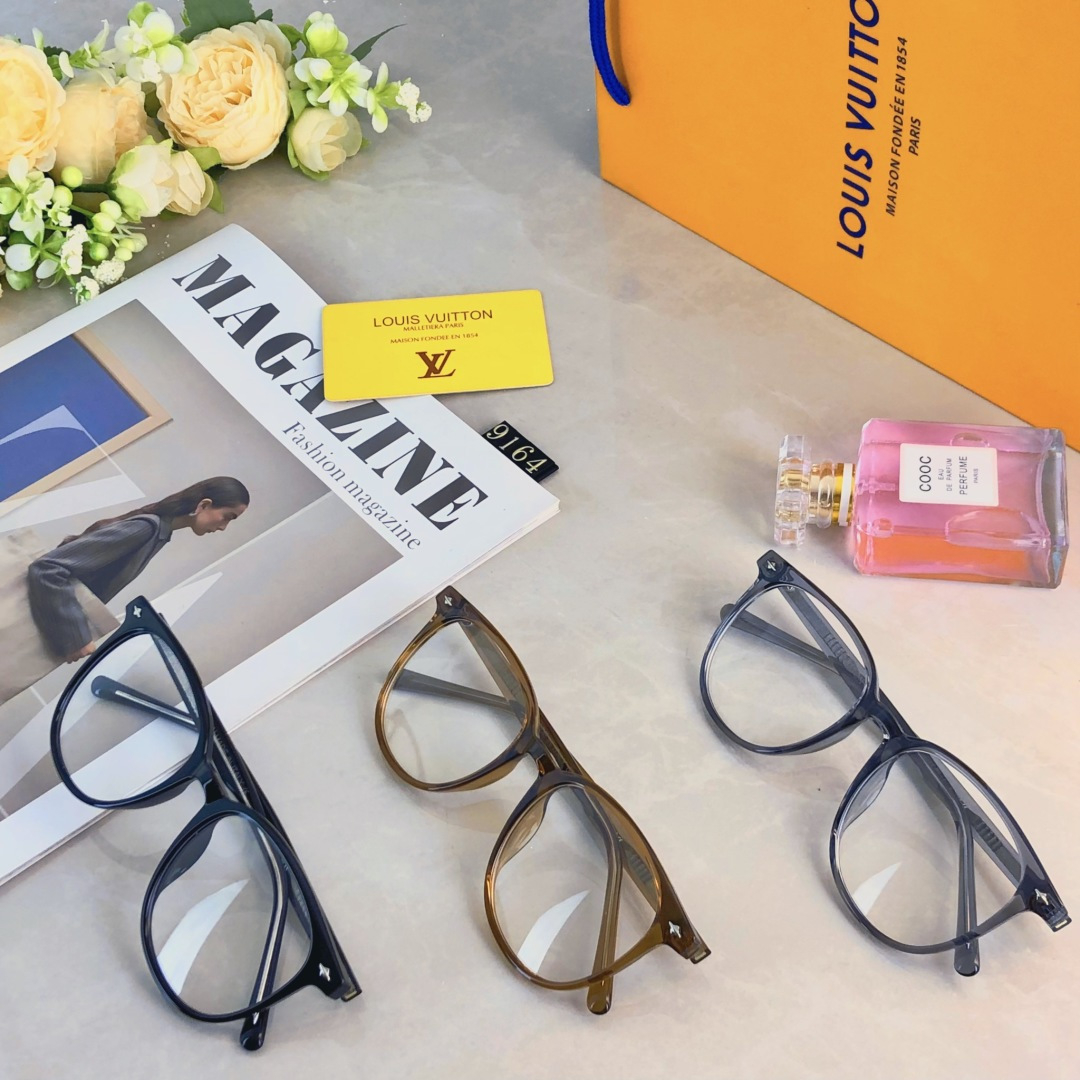 🔥🔥Louis vuitto*素颜神器眼睛镜架近视女可配有度数大框明星同款黑框防蓝光眼镜