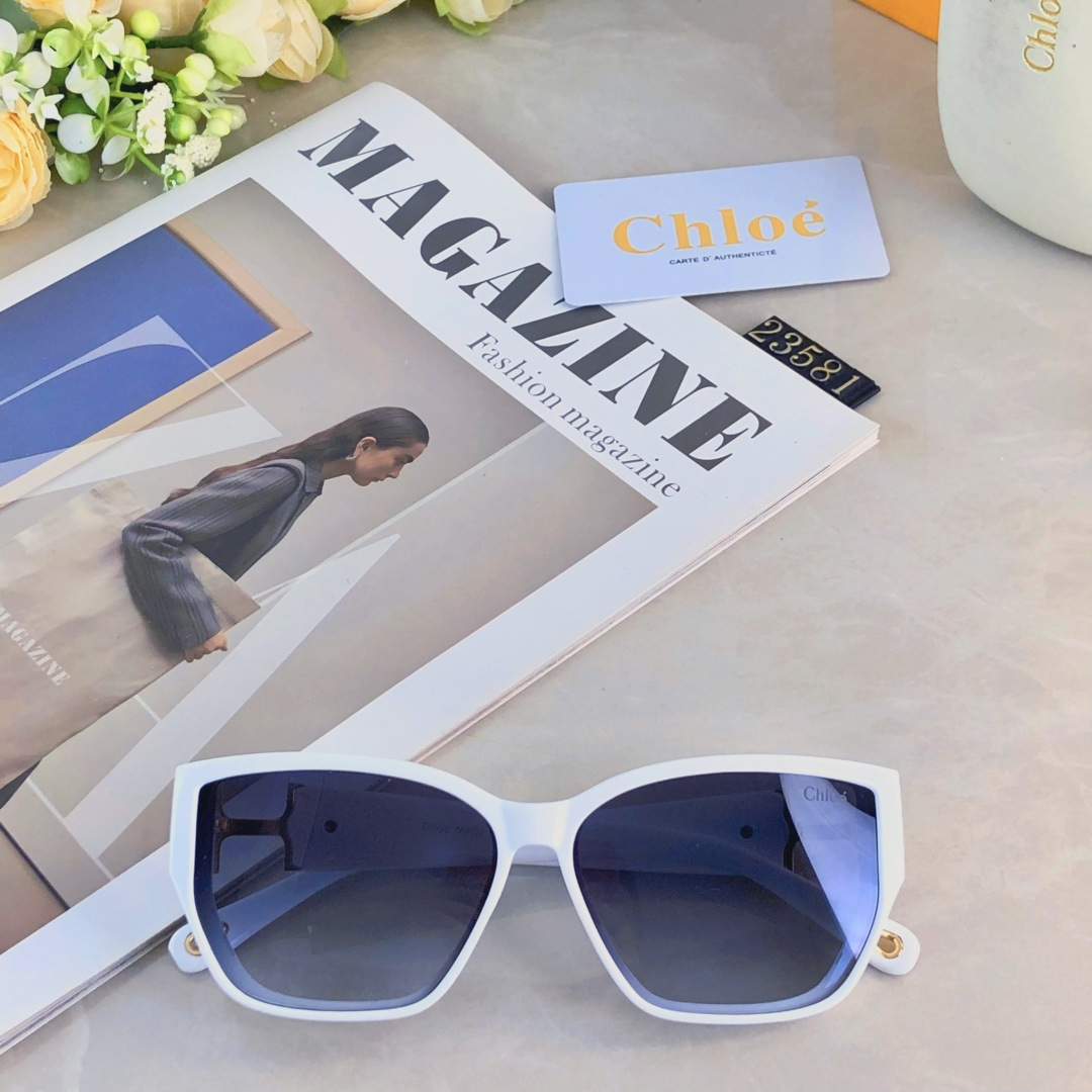 🔥🔥Chlo*防紫外线墨镜金属配件高级感欧美新款眼镜百搭猫眼太阳镜男女