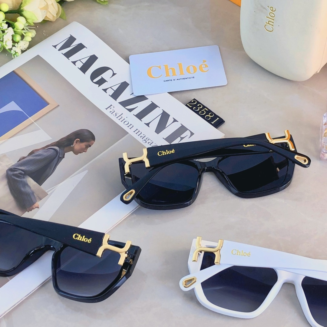 🔥🔥Chlo*防紫外线墨镜金属配件高级感欧美新款眼镜百搭猫眼太阳镜男女