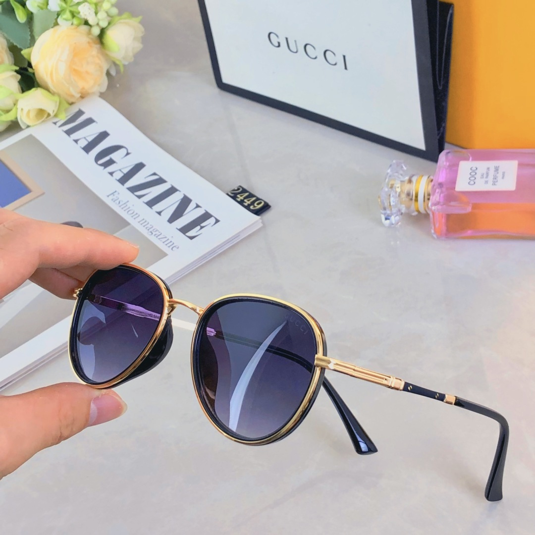 🔥🔥Gucc*2025潮款太阳镜休闲墨镜优雅舒适潮流时尚防紫外太阳眼镜
