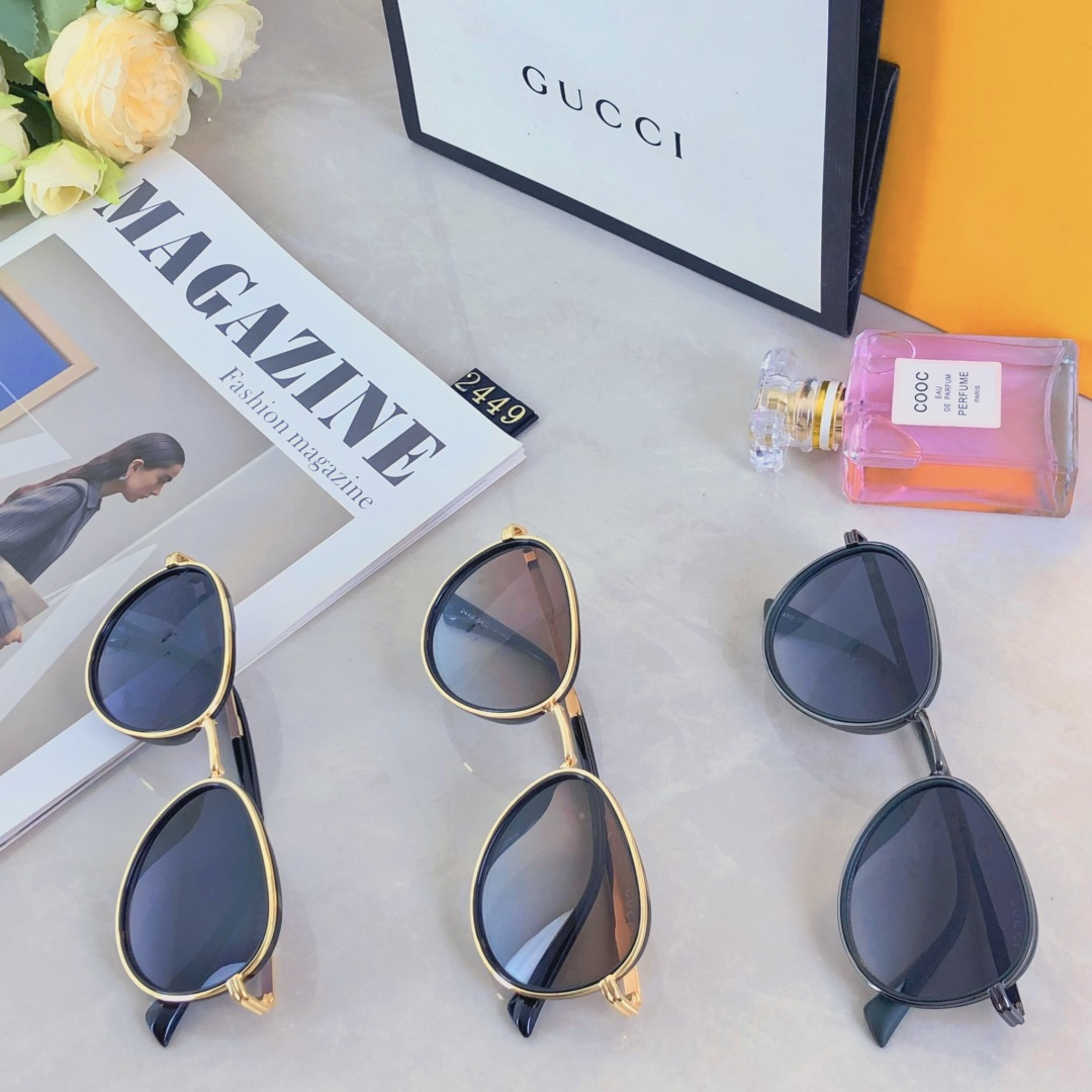 🔥🔥Gucc*2025潮款太阳镜休闲墨镜优雅舒适潮流时尚防紫外太阳眼镜