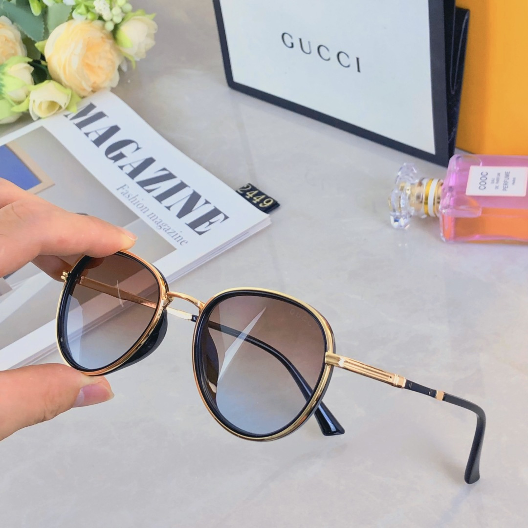 🔥🔥Gucc*2025潮款太阳镜休闲墨镜优雅舒适潮流时尚防紫外太阳眼镜