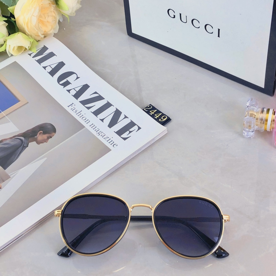 🔥🔥Gucc*2025潮款太阳镜休闲墨镜优雅舒适潮流时尚防紫外太阳眼镜