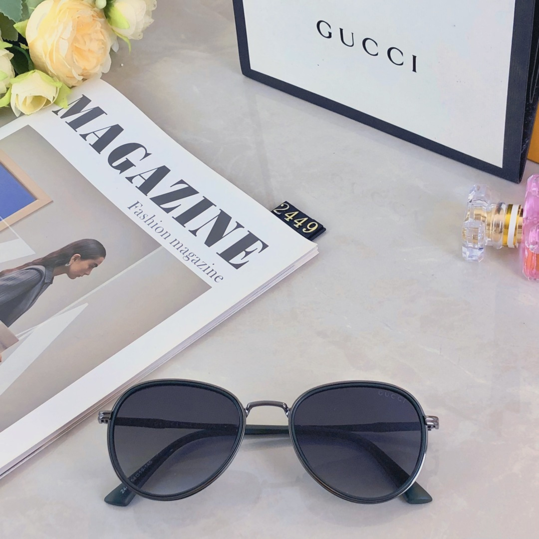 🔥🔥Gucc*2025潮款太阳镜休闲墨镜优雅舒适潮流时尚防紫外太阳眼镜