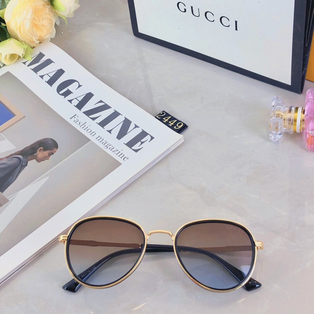 🔥🔥Gucc*2025潮款太阳镜休闲墨镜优雅舒适潮流时尚防紫外太阳眼镜