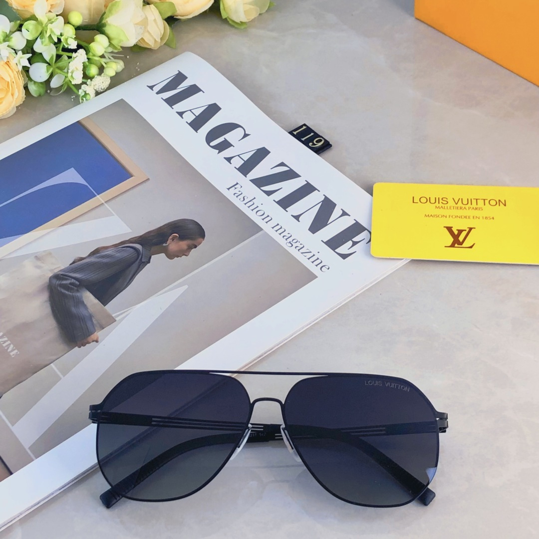 。。Louis vuitto*新款轻薄偏光太阳镜男士双梁潮流时尚墨镜宝藏好物百搭眼镜